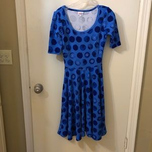 Lularoe Nicole Blue Pattern Nicole Dress (XS)